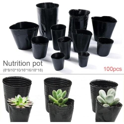 100pcs High Quality Plastic Flower Pot Nursery Pots Set Seedling Plant Holder Planter Box Container for Home Garden Tools
