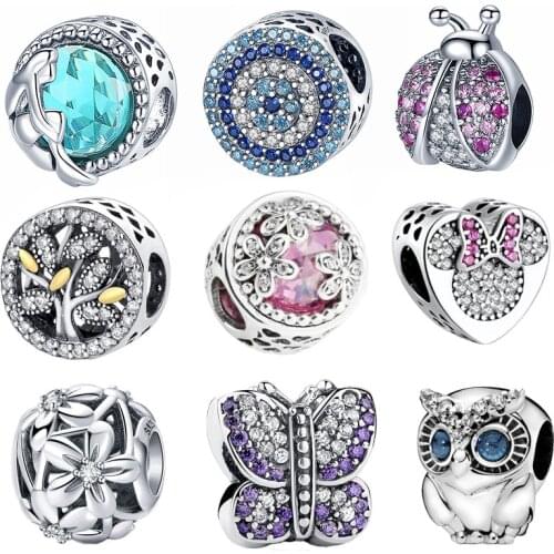 2020New 925 Sterling Silver Cololful Flower Beads Charm Fit Original 3mm Bracelet Making Fashion DIY Jewelry For Women