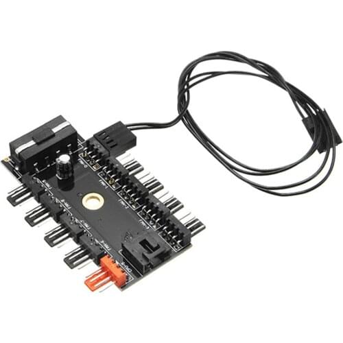 1 to 10 4 Pin PWM CPU Fan Hub 12V Controller Regulator with PWM Connection Cable for Computer Cooler PC Fan Adpater