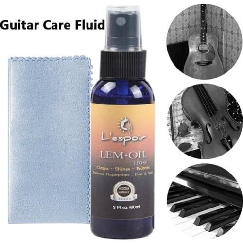 60ML Guitar Fingerboard Nursing Oil Fretboard Lemon Cloth Universal Bass Guitar Set Ukulele Care Tool Cleaning Oil Accessor D6A5