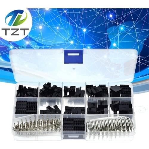 Dupont line Connector 2.54mm, Dupont Cable Jumper Wire Pin Header Housing Kit, Male Crimp Pins+Female Pin Terminal Connector