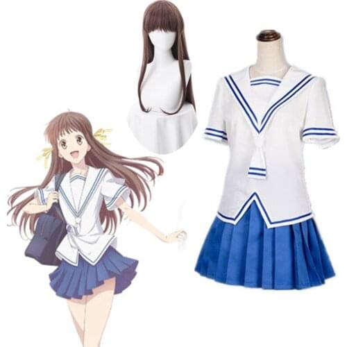 Anime Fruits Basket Cosplay Costume Tohru Honda Cosplay JK Girl School Uniform Women Halloween Carnival Sailor Dress Top Skirts