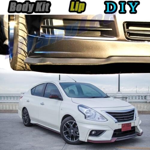 Car Bumper Lip Front Spoiler Skirt Deflector For Nissan Latio Almera Sunny Versa For Renault Scala N17 Body Kit VIP Hella Flush
