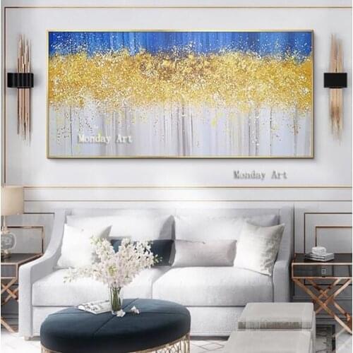 Large artwork Hand Painted gold tree Oil Paintings on Canvas money tree paintings Wall Art Canvas Pictures for home decoration
