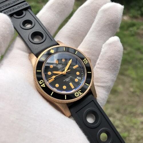 Steeldive Limited Edition 41mm Bronze Dive Watch 300m C3 Super Luminous CuSn8 Bronze Mechanical Wrist Watch For Men