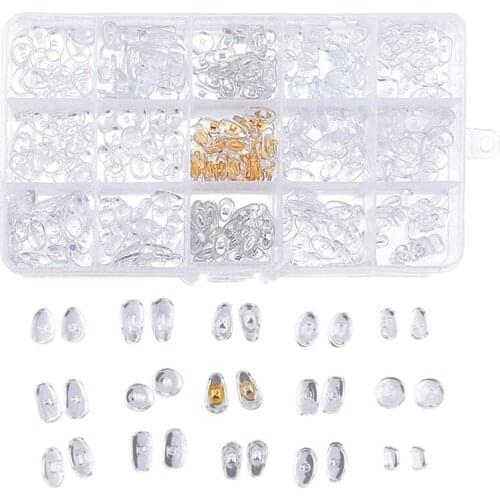 Nose Pads Case 15 Style Screw On Push In Glasses Nose Pads Repair Tool Kit For Eyeglass Eyewear Accessories