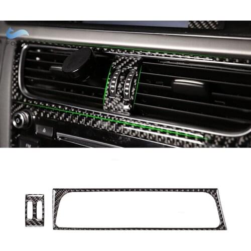 For Audi A4 B8 2009 2010 2011 2012 2013 2014 2015 Carbon Fiber Middle Console Air Vent Outlet Cover Trim