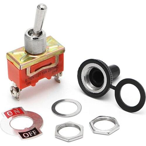 E-TEN 1021 Toggle Switch 29*14.5MM Orange 2Pin On-Off Switch Copper Contactor 250V 15A for Car Speaker PC