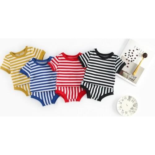 Set baby boy summer top stripe+underwear 2pcs newborn baby girls clothes cotton infant boys clothes unisex kids clothing girl