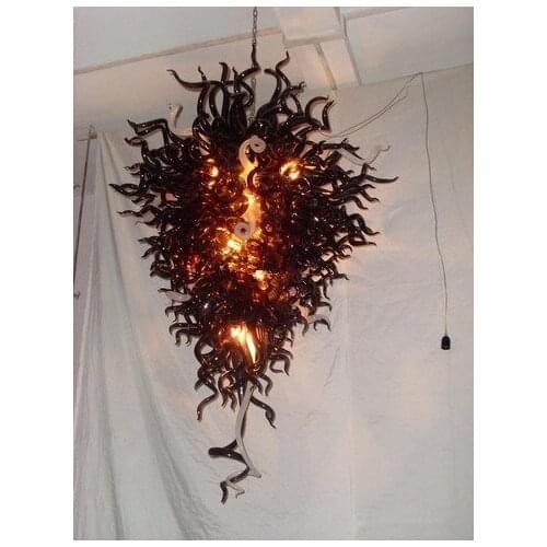 Pretty Home Lighting Black Design for Living Room Art Deco 100% Mouth Blown Glass Chandelier