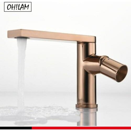 Bathroom Brass Artistic Faucet Single Handle Lever Lavatory Faucet Single Hole Bathroom Basin Sink Faucet Brushed Gold Black