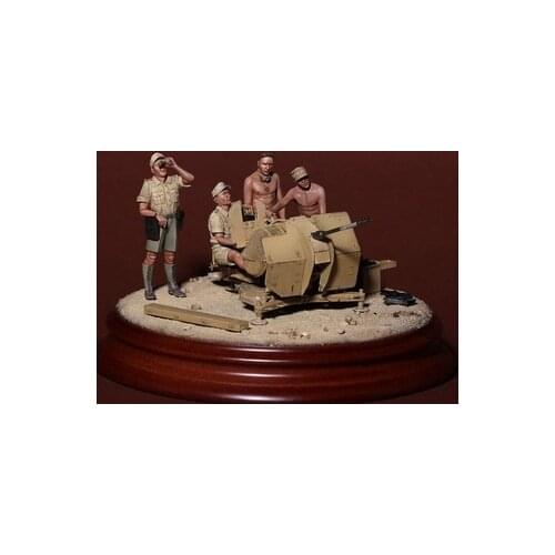 1/35 Scale Models WW2 Anti-aircraft Artillery 4 People WWII Historical figures Resin Unpainted Model Kit Free Shipping Diorama