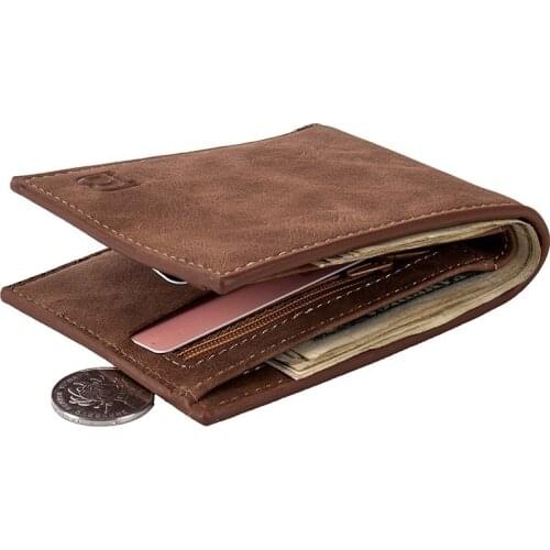 Mens Short Business Wallet PU Leather Slim Credit Card ID Holders Inserts Sorage Coin Purses Luxury Business Foldable Wallet