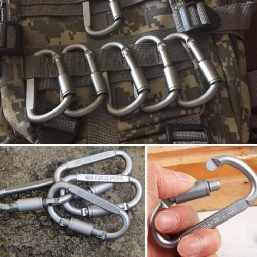 5pcs/lot Carabiner Travel Kit Camping Equipment Alloy Aluminum Survival Gear Camp Mountaineering Hook Mosqueton Carabiner