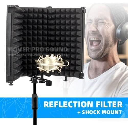 Reflection Filter Mic Shock Mount Stand Hold Sponge Screen For Audio Technica AT4047 AT4080 AT5040 AT 4047 4080 5040 Microphone