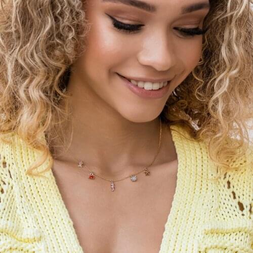 Gold Color Plated Cute Lovely Deep Sea Animal Minimal Delicate Colorful Charm Pendant Necklace For Girl Women charm jewelry gift