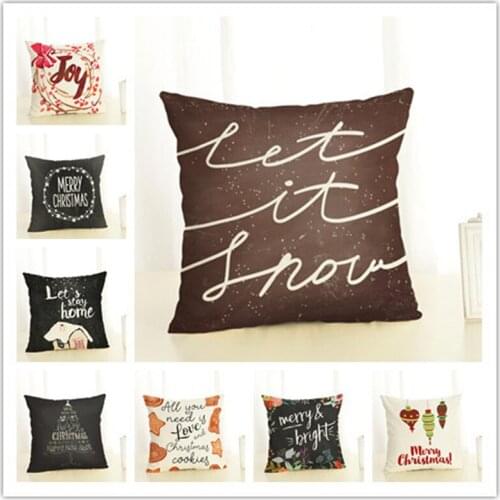 Christmas Cushion Cover Joy Holiday Christmas Tree Throw Pillow Pillowcase Sofa Home Decor 45*45cm