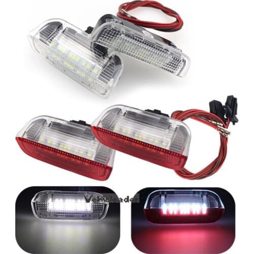 Car Door Warning Lights 18LED Welcome Projector Lamps For VW Passat B6 B7 CC Golf 6 7 Jetta MK5 MK6 Tiguan Scirocco Superb EOS