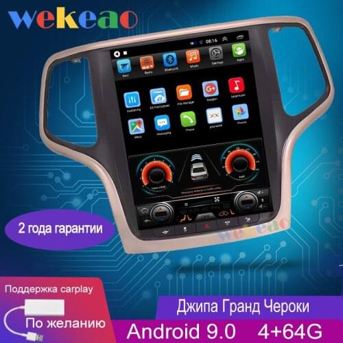 Wekeao 10.4" Vertical Screen Tesla Style 1Din Android 9.0 Car Radio Automotivo For JEEP Grand Cherokee Car Dvd Player 4G Carplay