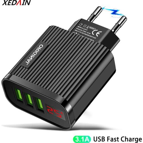 USB Charger Quick Charge QC3.0 EU/US Plug For iPhone 11 12 Pro X XS Max iPad Samsung Xiaomei Mobile Phone 5V/3A Fast Charging