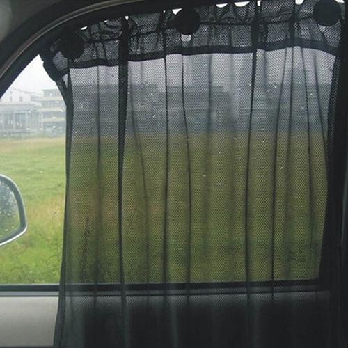 1 Pair Universal Car UV Protection Sun Shade Side Window Curtain + Suction Cups