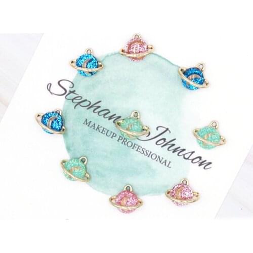 10pcs/Lot Blink Planet Diy Handmade Oil Enamel Charms Design for Jewelry Making Earring Bracelet or Necklace