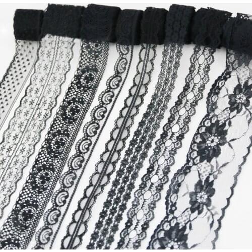 10 yards/roll) Black lace fabric ribbon Webbing Decoration Lovely gift packing Material