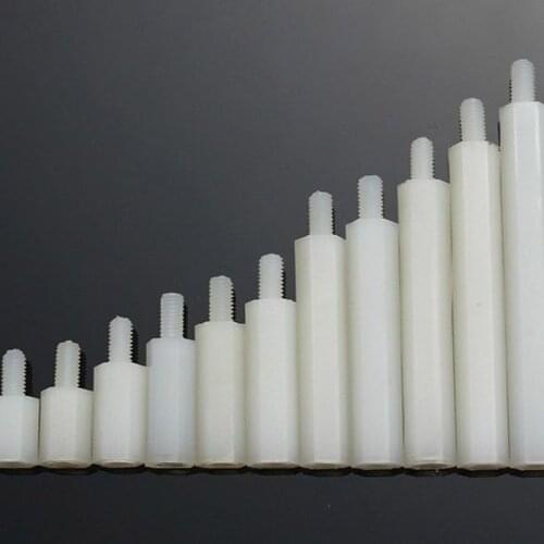 1000 pcs M3 x10 +6 single head plastic pillars PCB board height isolated hexagon spacer Male to female head inner to outer
