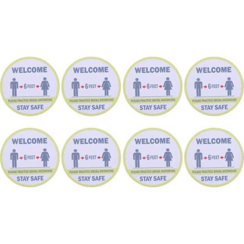 2 Sets Keep Distance Wall Sticker Shopping Mall Public Area Window Floor Wall Warning Sticker