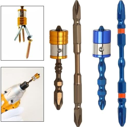 3PCS Magnetic Double Electric Screwdriver Bit Cross-head PH2 Magnetic Screwdriver Drill Head Screws Extractor Demolition Tools
