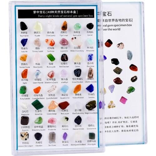 48 Pieces / Box Natural Mineral Specimen Gift Polished Stone Stones