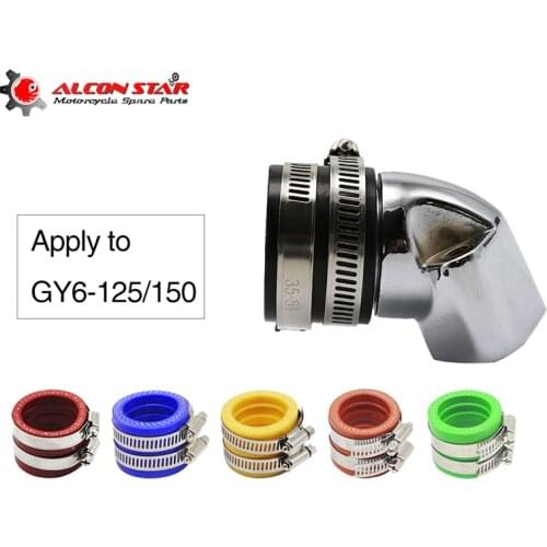 Alconstar- Motorcycle Aluminum Intake Manifold Boot For GY6-125 GY6-150 125cc 150cc 4-Stroke Engine Scooter ATV Go Kart 30mm