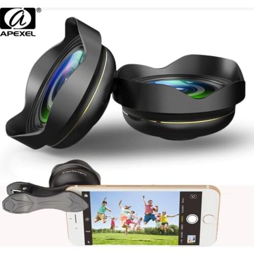 APEXEL Optic HD 15mm Phone lens 0.5X 4k Wide angle Lens Camera lens Professional Mobile Lens for iPhone Xiaomi redmi Samsung