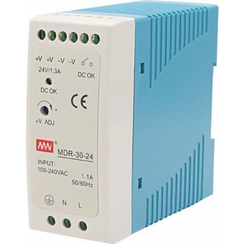 Industrial Control MDR-30-12V /24V Switching Power Supply 30W2.5ASmall-Volume Guide Rail Thin Transformer