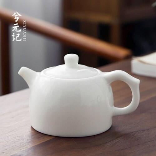 Teapot ceramic tea making single pot Dahongpao Xishi teapot black tea set Kungfu white porcelain tea making set