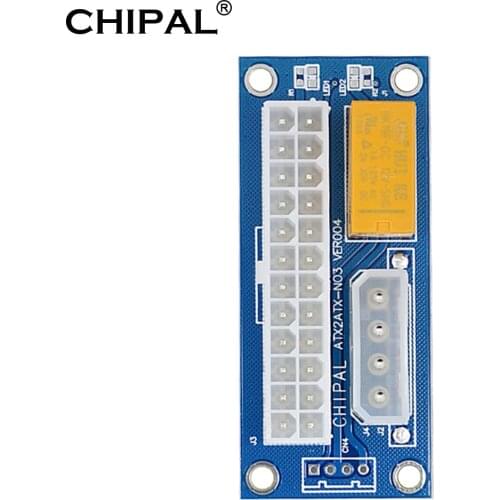 CHIPAL 50pcs ATX 24Pin to 4Pin Power Supply Synchronous Starter Extension Cable Dual PSU Adapter for Miner Bitcoin Mining