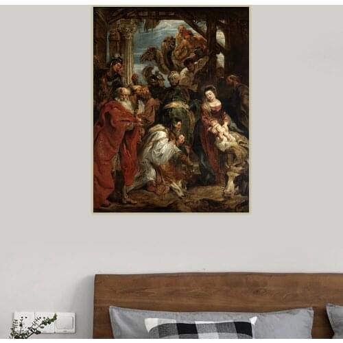Citon Peter Paul Rubens《The Adoration of the Magi》Canvas Oil Painting Artwork Poster Picture Wall Decor Home Interior Decoration