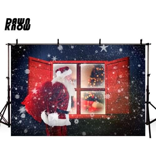 DAWNKNOW Merry Father Christmas Photography Background Snowflake Backdrop Family Celebrations Event Photocall Customize lv1066