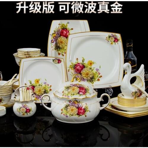 Guci Jingdezhen ceramic bone china tableware dishes bowl plate soup spoon Western steak plate tableware