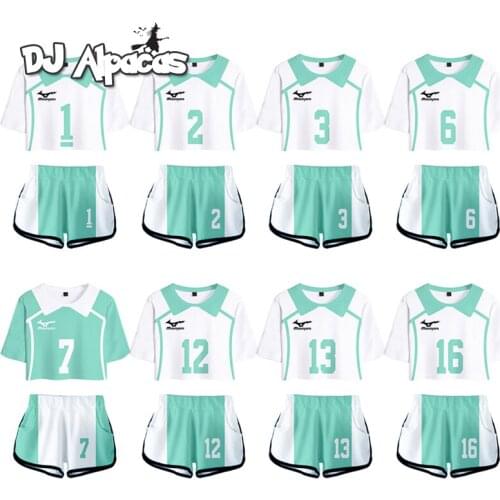 Haikyuu Aobajohsai High Summer Cosplay Costume Girls Jersey Toru Oikawa Hajime Iwaizumi Sportswear Cheerleader Tee Sexy Costume