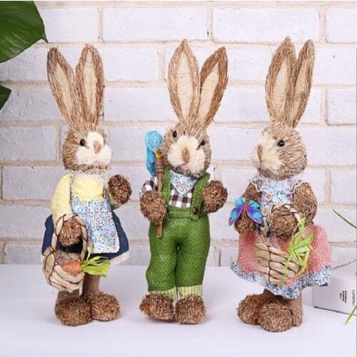 Imitation Cattail Easter Bunny Ornaments Home Decoration Shopping Mall Decoration Gardening Decoration Bunny Outdoor Decoration