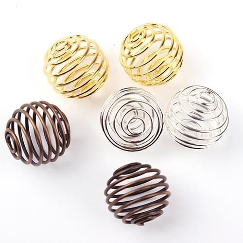 50pcs/lot Gold Silver Color Round Metal Beads14.5*13mm fit 3mm Cord Ropes Beaded Jewelry Making DIY Material Accessories