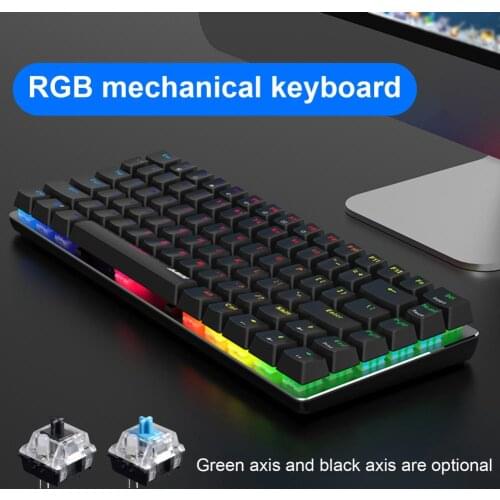 AJAZZ AK33 Mechanical Keyboard RGB Backlight Black/Blue Switch 82 Keys N-Key Rollover Gaming Keyboard for Computer