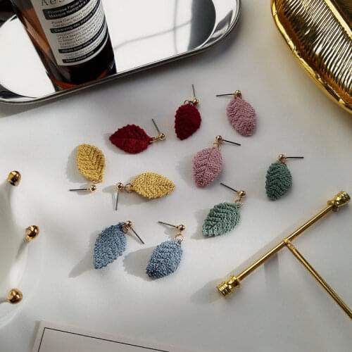 Timlee E252 Lovely Simple Flannelette Leaf Drop Earrings Fashion Accessories wholesale
