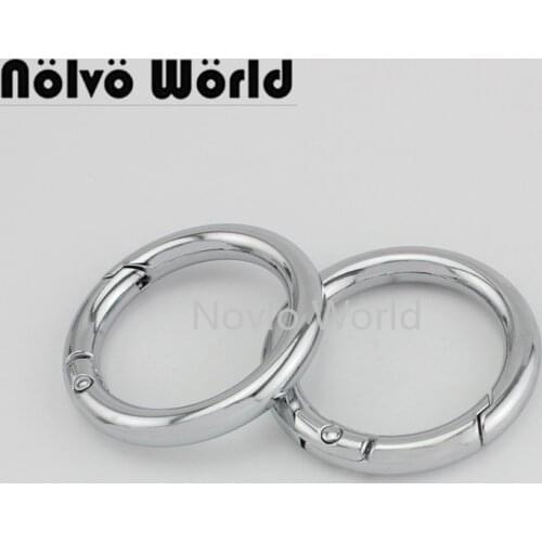 Nolvo World 5-20-100pcs 6 colors 32.9mm 1-1/4" chrome metal O ring spring ring Round Carabiner Ring