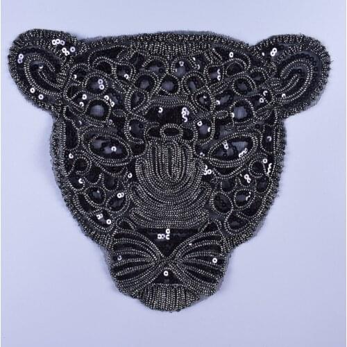 Leopard Owl Eagle Patch Patches For Clothing Black Gold Sequin Accessories Diy Stickers for Clothes Large Badge Scrapbooking