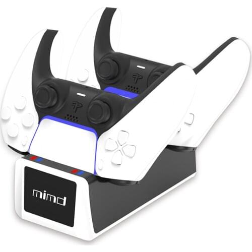 NEW LED Dual USB Charging Charger Dock Stand Cradle Docking Station for Sony Playstation 5 PS5 Game Gaming Console Controller