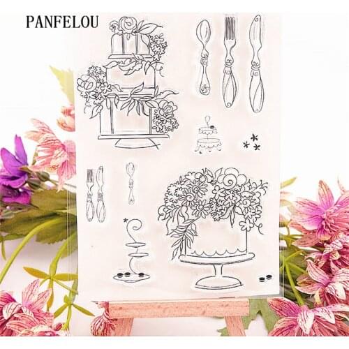 PANFELOU The tableware Transparent Silicone Rubber Clear Stamps cartoon for Scrapbooking/DIY Easter wedding album