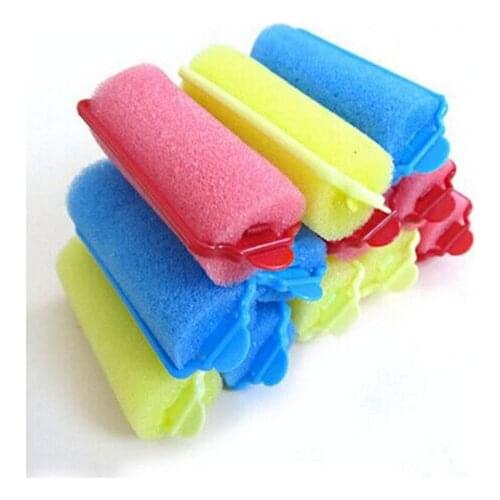 12PC Colorful Buckle Soft Sponge Foam Hair Curler Roller Easy Curlring Styling Salon Barber Hairdressing Hairstyling Twist Tools