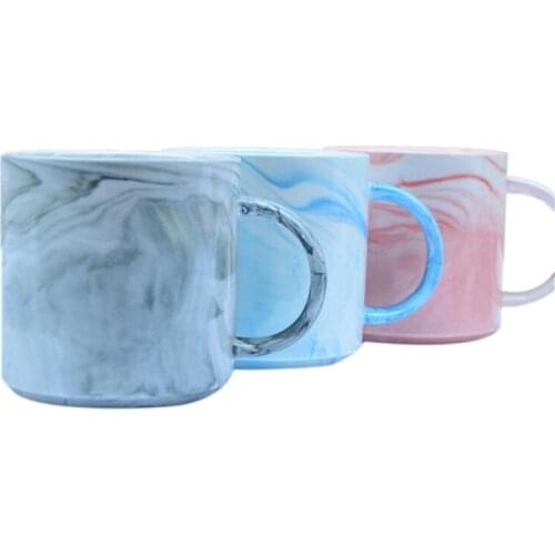 Marble pattern luxury right angle bevel cup mouth reusable ceramic coffee mug for milk tea thermo cups coffee best gift